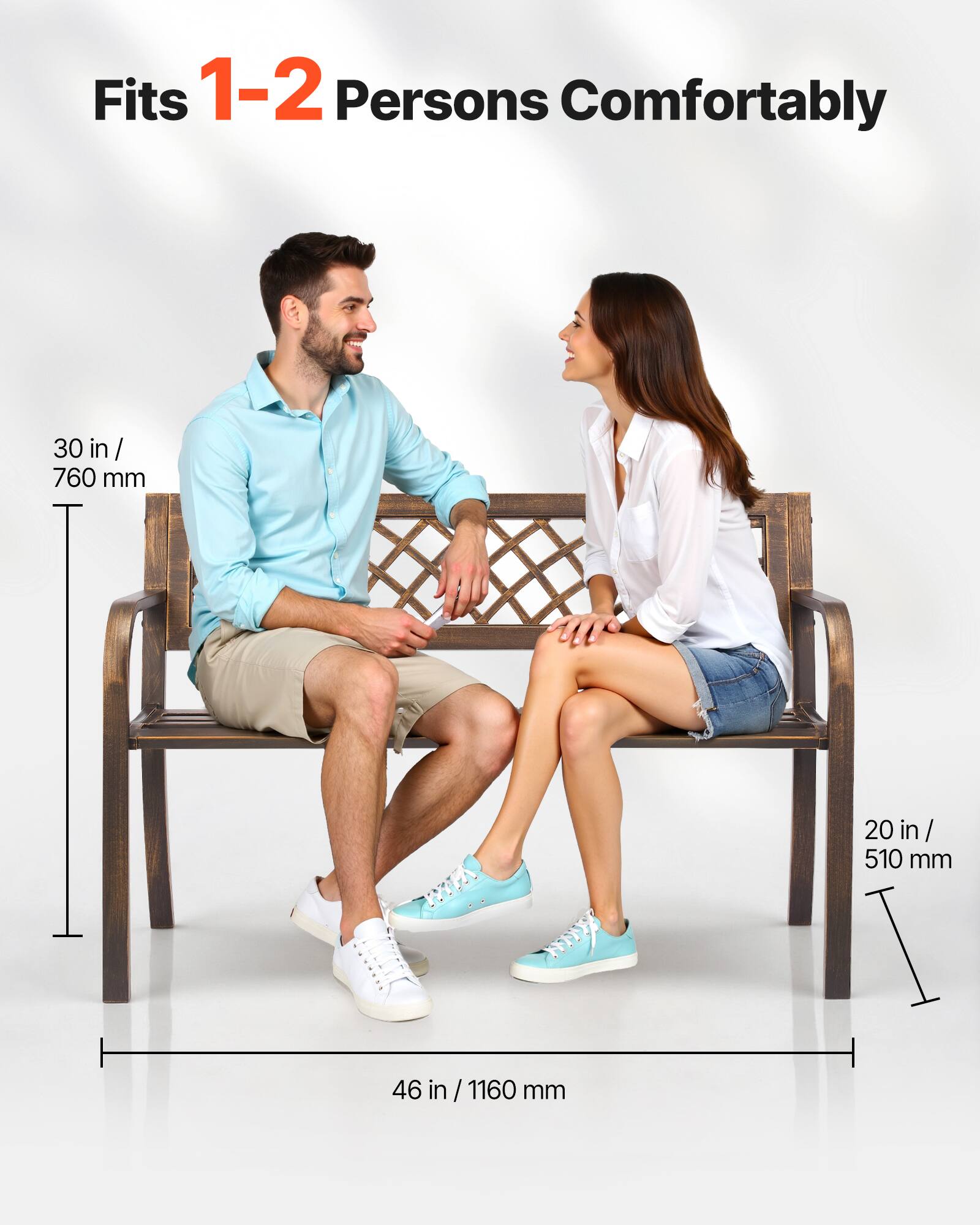 Fits 1-2 Persons Comfortably

30 in / 760 mm

46 in / 1160 mm

20 in / 510 mm