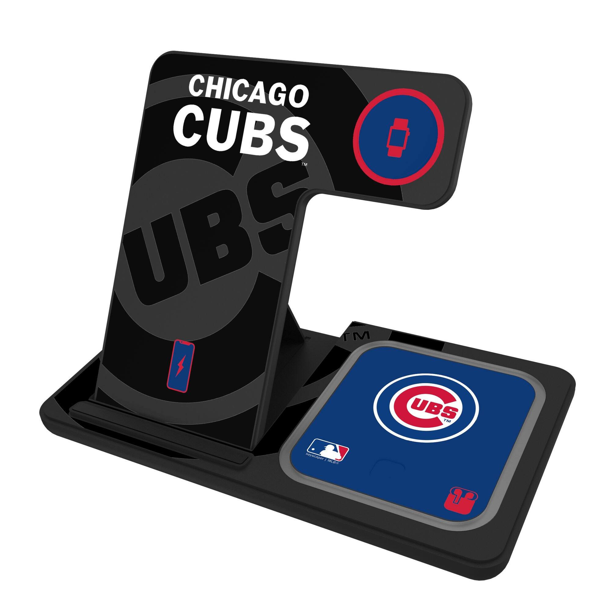 Keyscaper - Chicago Cubs 3-In-1 Wireless Charger - Multicolor