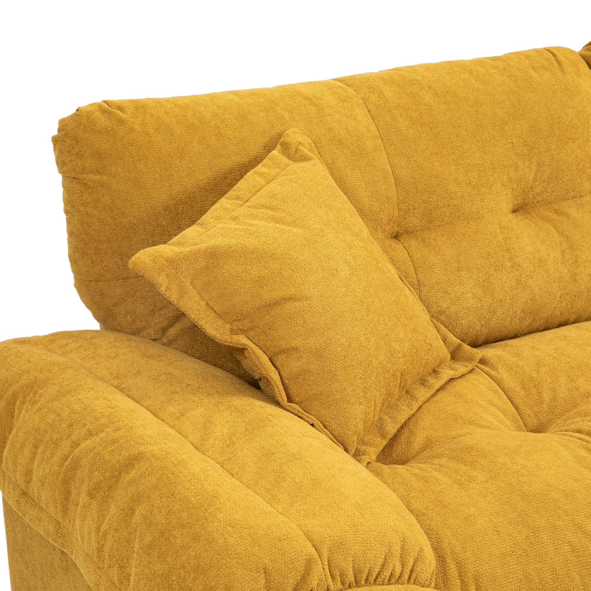 Alt View 8. Tiramisubest - 84"Chenille Sofa,Loveseat Deep Seat Sofa Couch with Pillows & Memory Foam for Living Room,Apartment,Office Lounge-Yellow - Yellow.