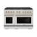 Front. ZLINE - ZLINE Autograph 48" Paramount Double Oven Dual Fuel Range w/ Polished Gold Accents (SDRZ-48-G) - Stainless Steel.