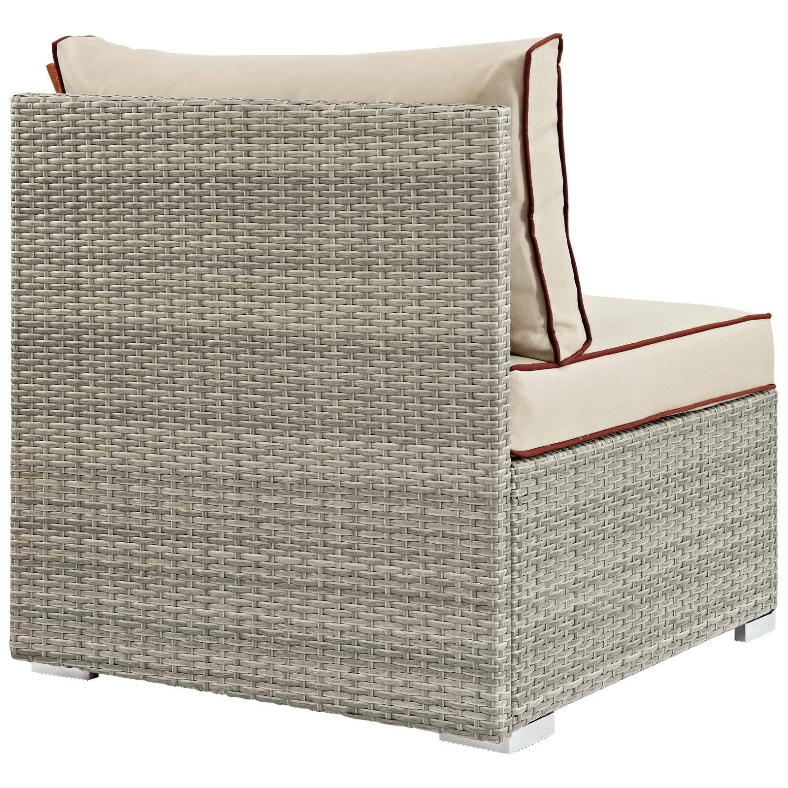 Back. Modway - Repose Outdoor Patio Armless Chair by Modway - Light Gray Beige.