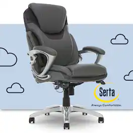 Serta - Bryce Bonded Leather Executive Office Chair with AIR Technology - Gray