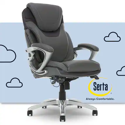 Front. Serta - Bryce Bonded Leather Executive Office Chair with AIR Technology - Gray.