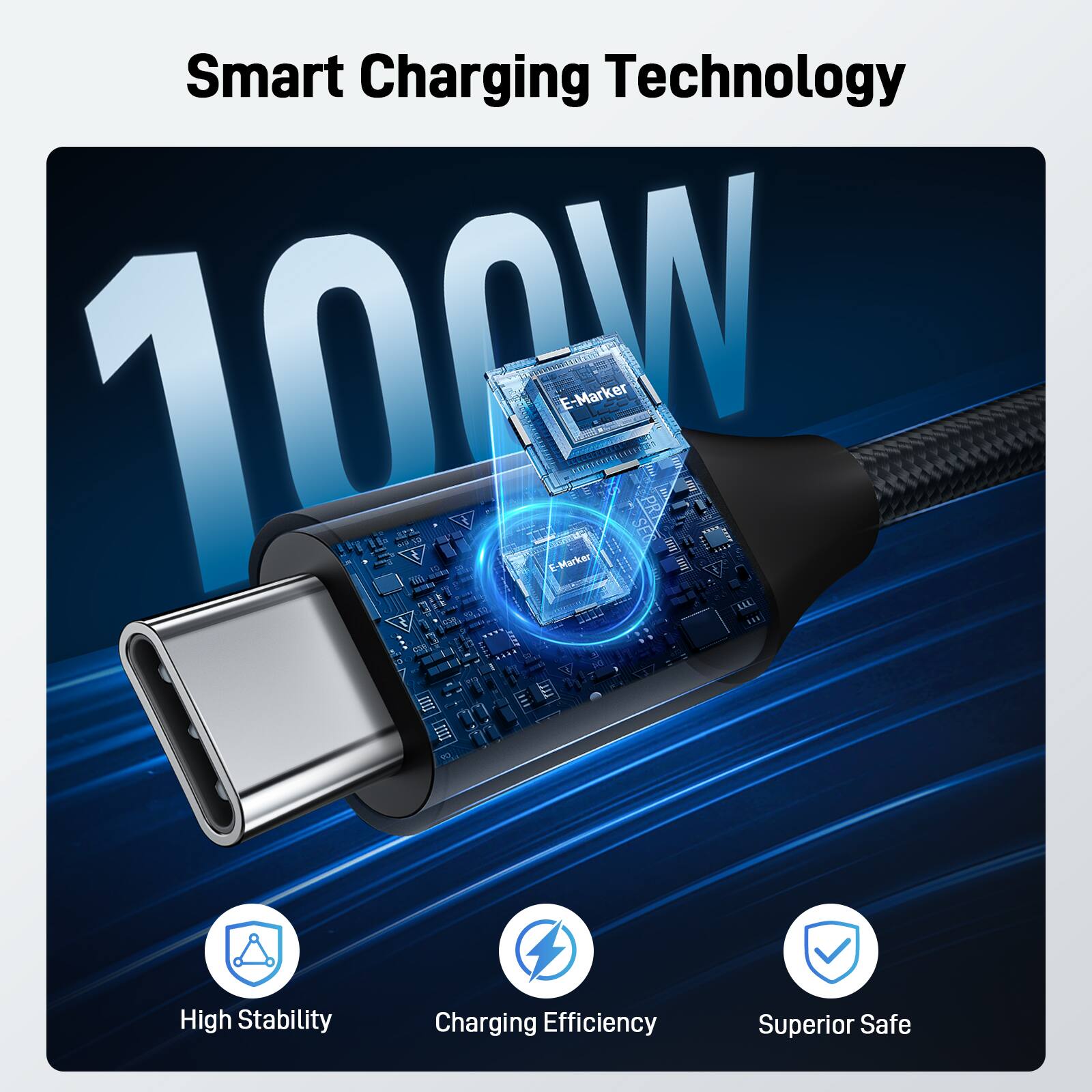 Smart Charging Technology

100W

High Stability  
Charging Efficiency  
Superior Safe