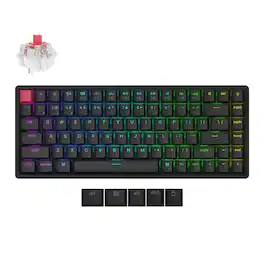 Keychron - K2 V3 75% Wireless RGB Keyboard with Hot-Swappable Super Red Switch and QMK/Built-in AI Launcher - Black