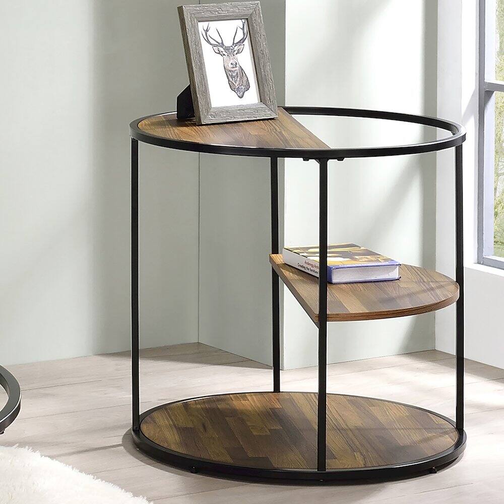 Alt View 1. Furniture of America - Marquesa Contemporary Wood Round End Table - Black.