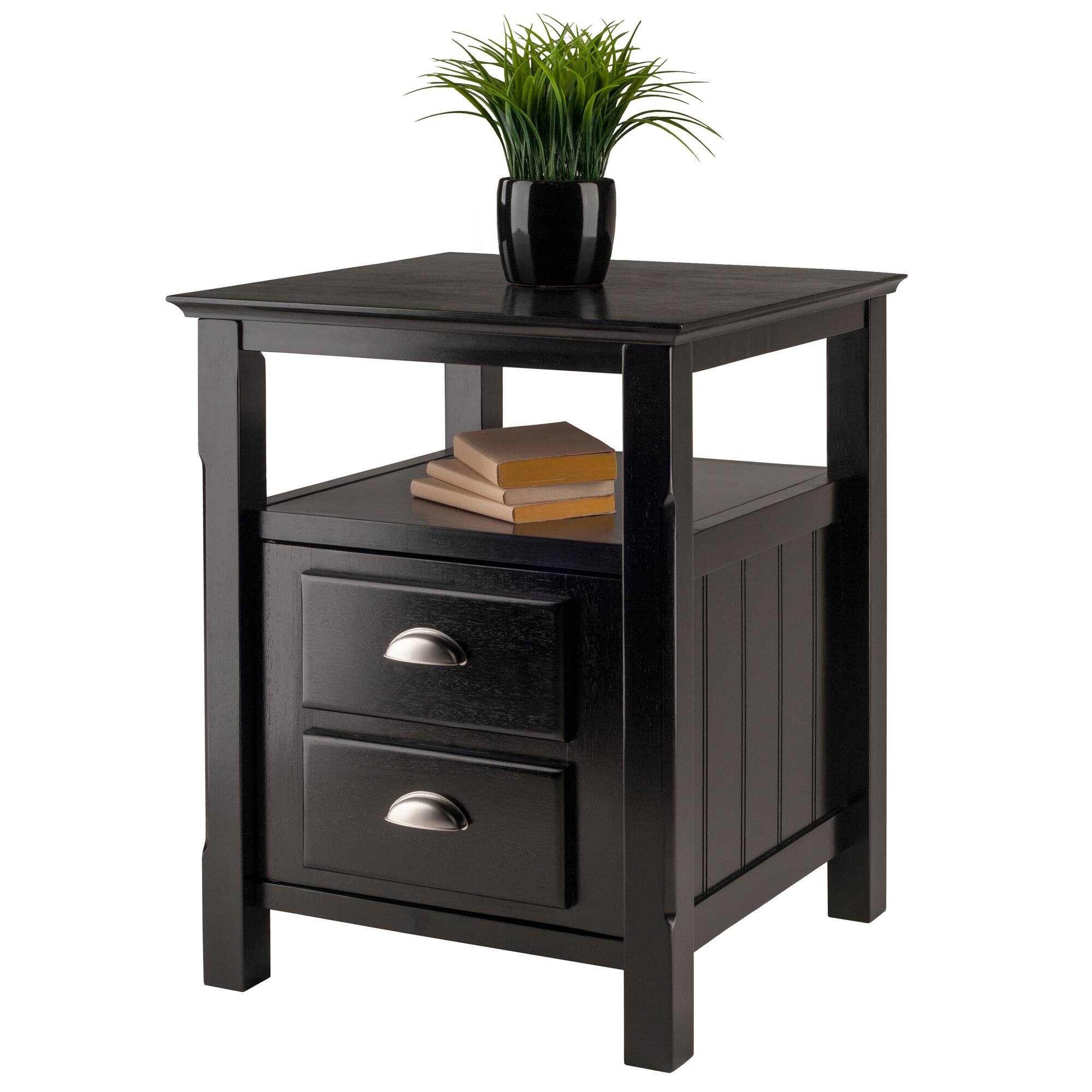 Alt View 2. Winsome Wood - Timber Accent Table, Nightstand - Black.