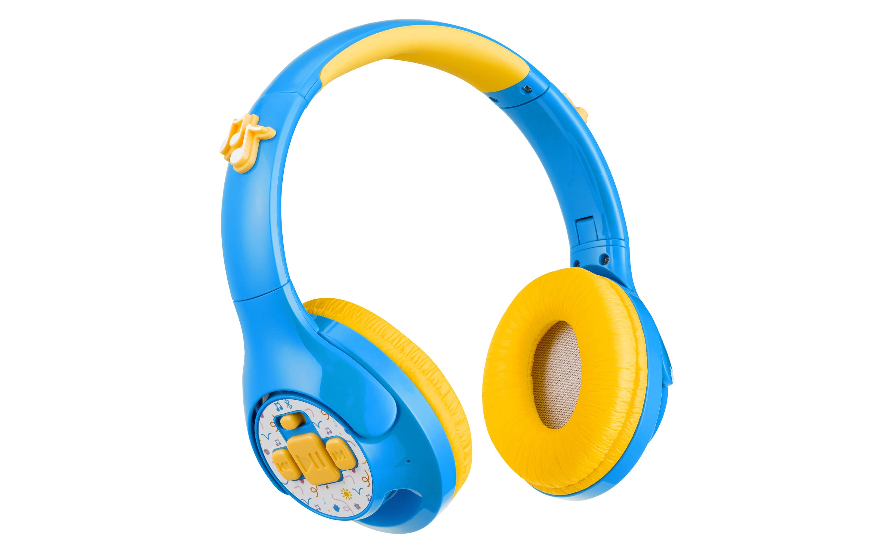 eKids - Ms Rachel Bluetooth Headphones for Kids, Wireless Headphones with Built-in Nursery Rhymes - Blue
