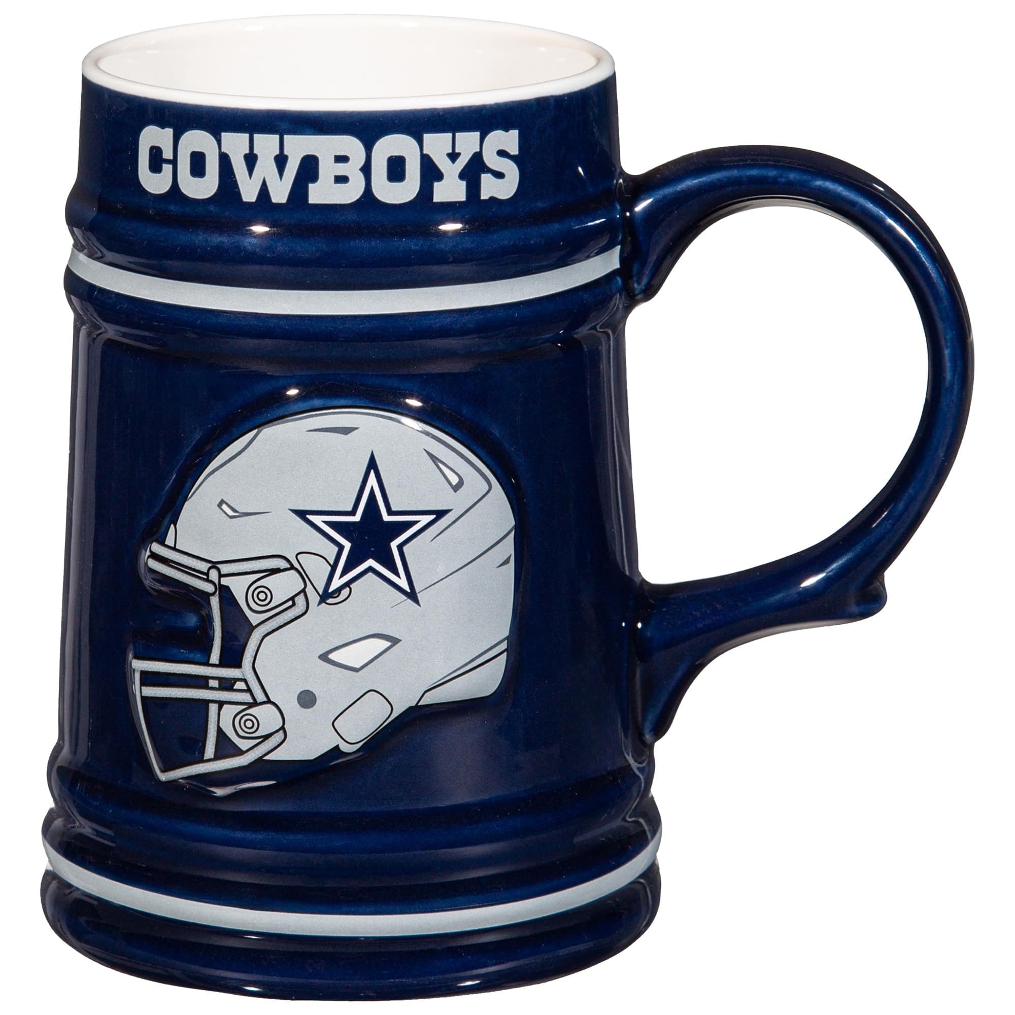 Front. Evergreen Enterprises - Dallas Cowboys 24oz. Ceramic Stein Cup with Gift Box - Multicolor.
