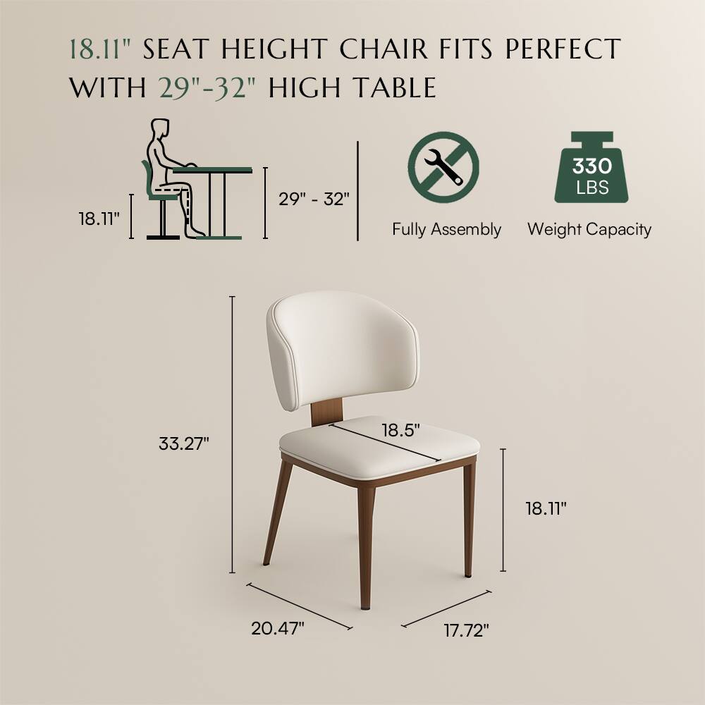 18.11" SEAT HEIGHT CHAIR FITS PERFECT WITH 29"-32" HIGH TABLE

18.11" 29" - 32" 32" 330 LBS Fully Assembly Weight Capacity

33.27" 18.5" 18.11" 20.47" 17.72"