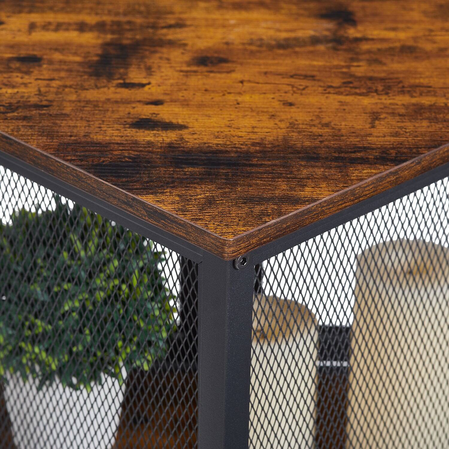 Alt View 1. Vecelo - Modern Triangle Corner Storage Cabinet with Doors, Small Corner Cabinet with Shelves for Bathroom, Living Room - Brown.