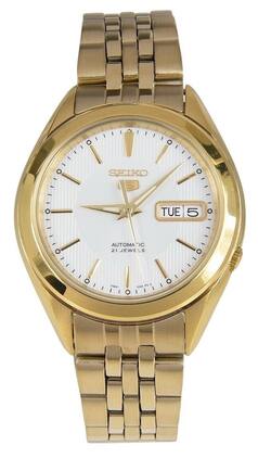 Seiko - Gold Tone Stainless Steel Dial 21 Jewels Automatic SNKL26K1 Men's Watch - White