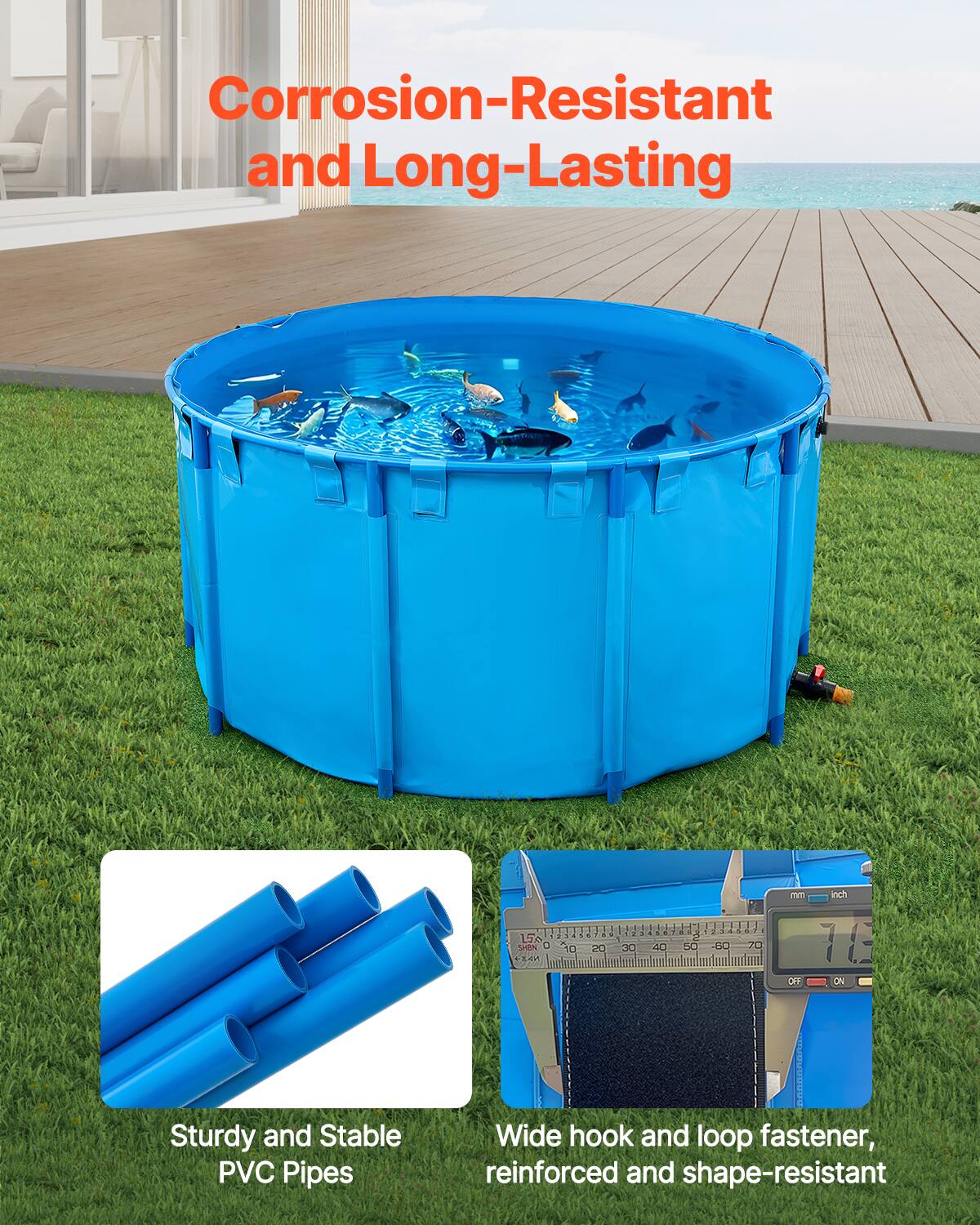 Corrosion-Resistant and Long-Lasting

Sturdy and Stable PVC Pipes

Wide hook and loop fastener, reinforced and shape-resistant