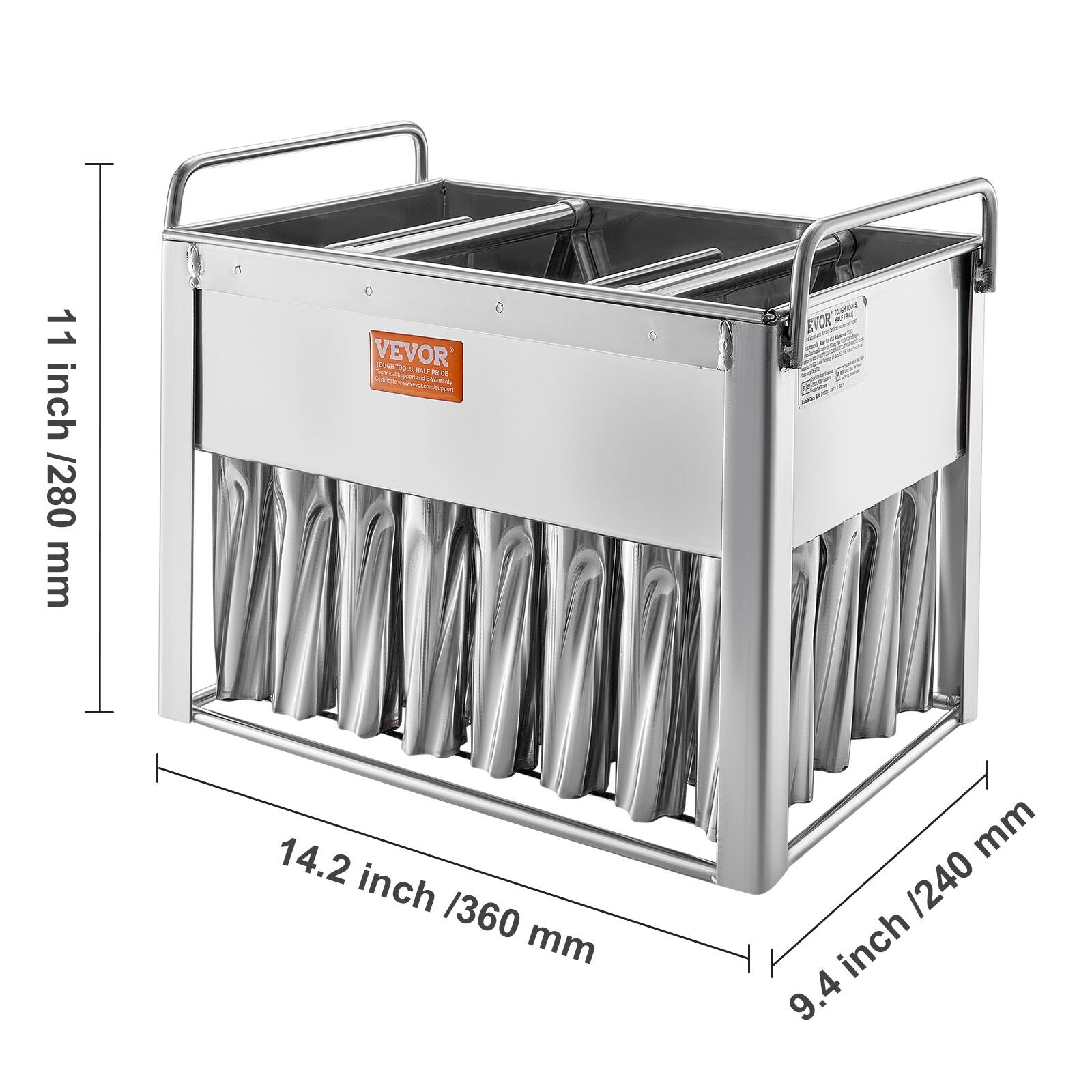 11 inch / 280 mm  
14.2 inch / 360 mm  
9.4 inch / 240 mm