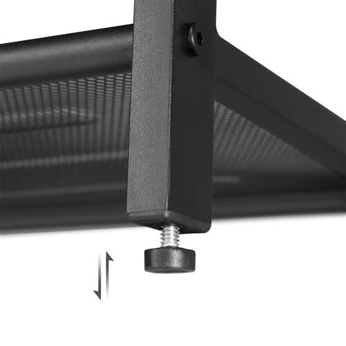 Back. SlickBlue - Metal Shoe Rack 5-Tier with Wood Top, Industrial Design - Black, Brown.