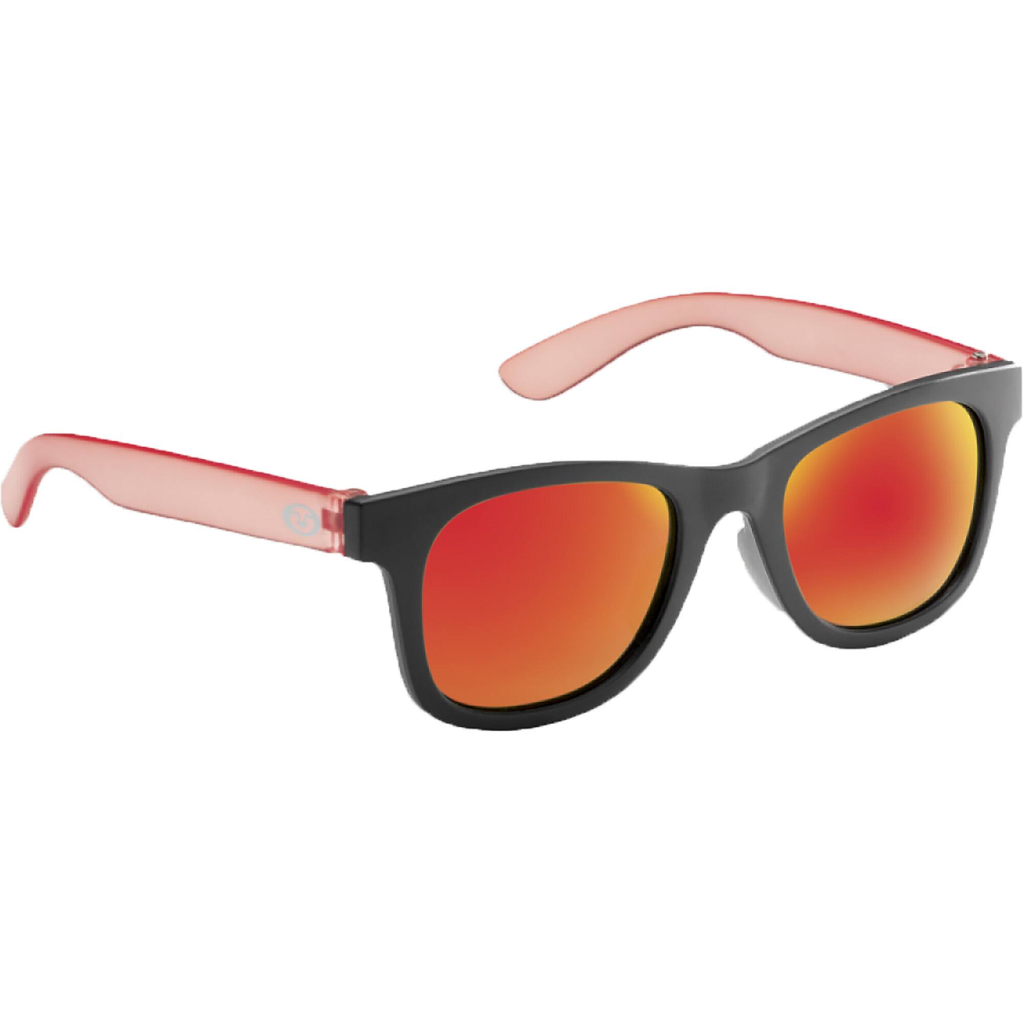 Front. Flying Fisherman - Flying Fisherman Kid's Spray Sunglasses - Black Red/Amber Red Mirror - Black Red/Amber Red Mirror.