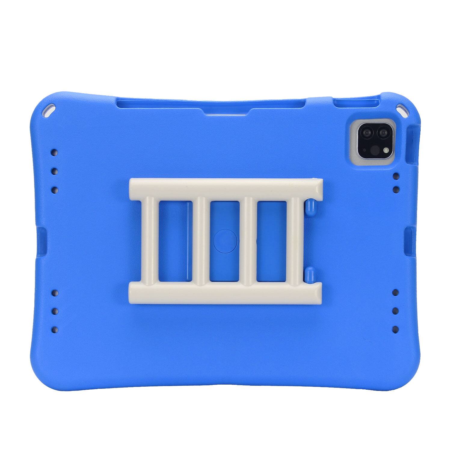 Back. Dteck - for Apple iPad Air (M4) 11" 2026/(M3) 2025/(M2) 2024 Rugged Case,Shockproof Heavy Duty EVA Cover with Rotating Stand - Blue.