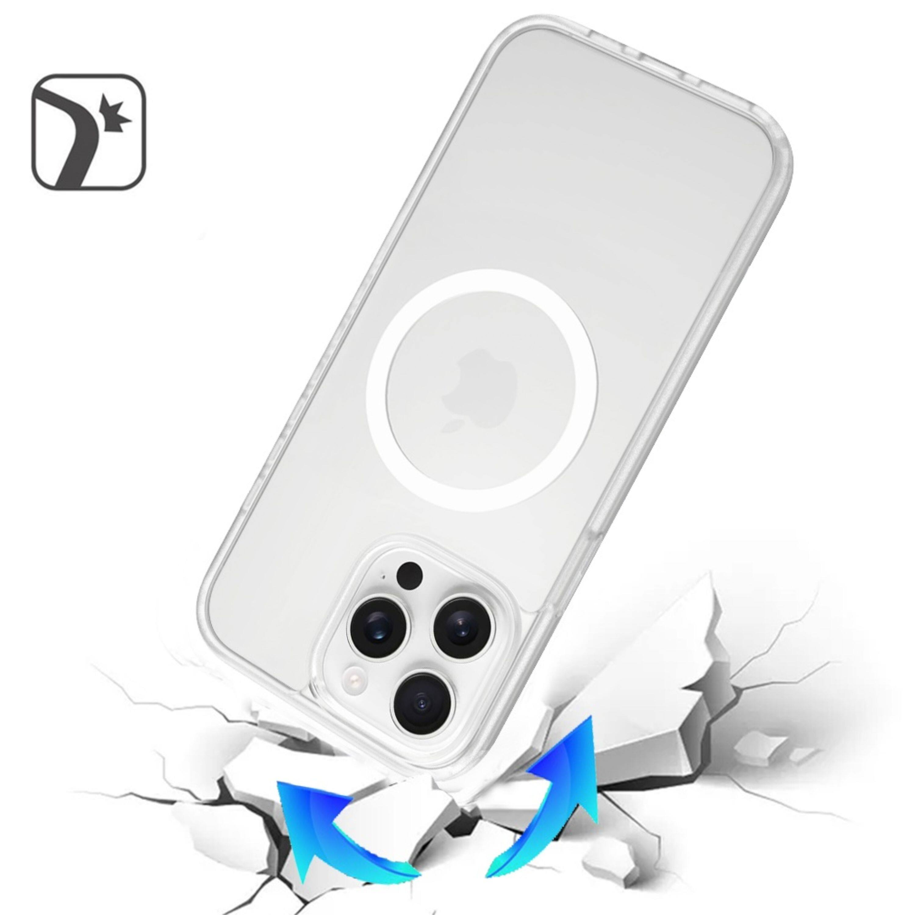 Angle. Kitcheniva - Matte Magnetic Phone Case For iPhone 13 Pro Max Clear - Clear.