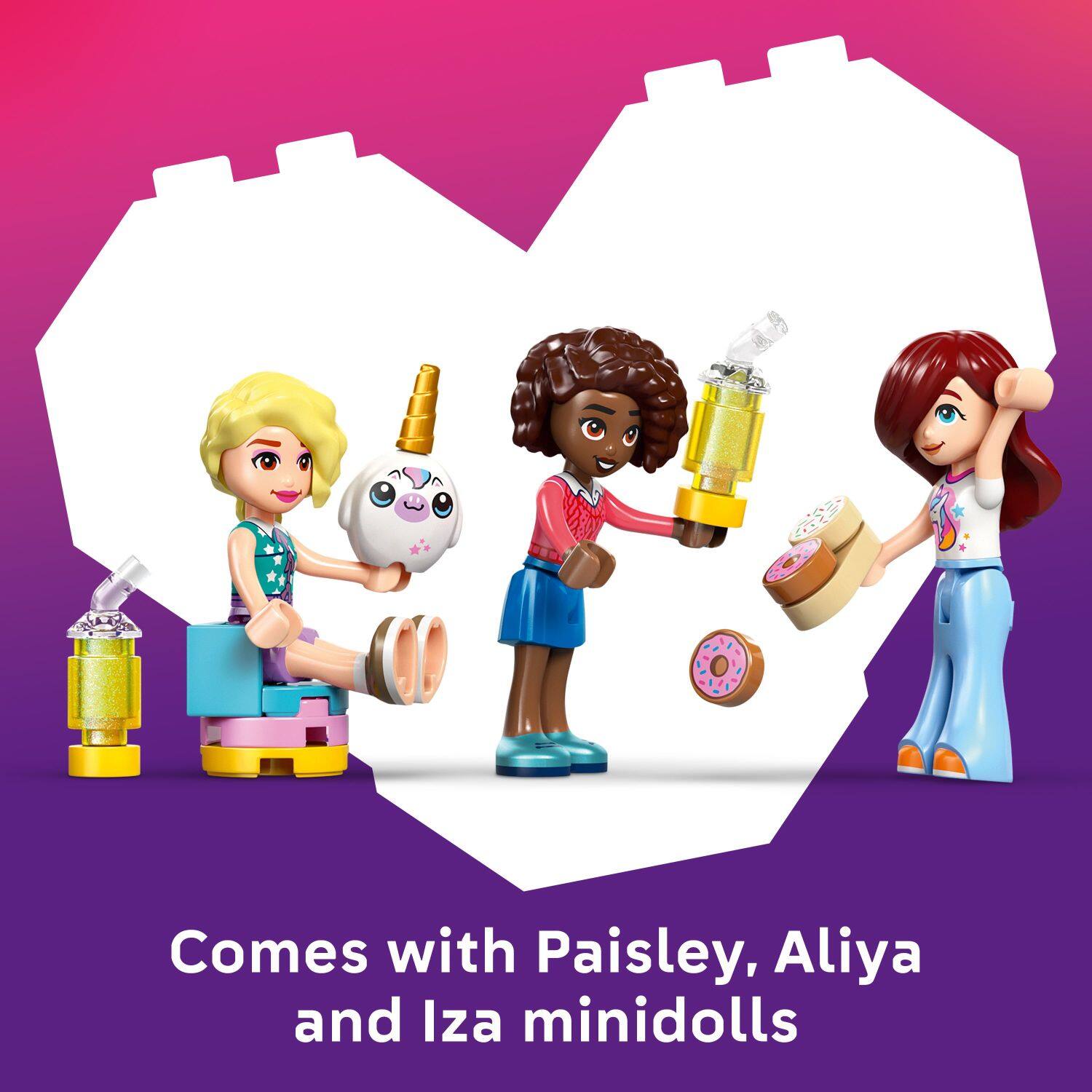 Comes with Paisley, Aliya and Iza minidolls