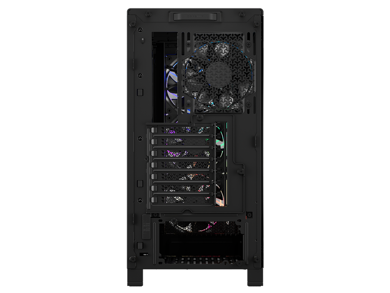 Alt View 4. CORSAIR - CORSAIR 4000X RS Mid-Tower Case, Black - RGB Front, 4x RS120 Fans, Dual 360mm Rad, ASUS BTF/MSI Zero - Black.