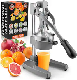 Zulay Kitchen - Cast-Iron Manual Citrus Press & Orange Squeezer Juicer - Gray