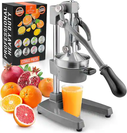 PROFESSIONAL HEAVY DUTY
CITRUS PRESS
ZULAY
PREMIUM QUALITY
LIFETIME GUARANTEE
KITCHEN
CITRUS PRESS
ZULAY KITCHEN