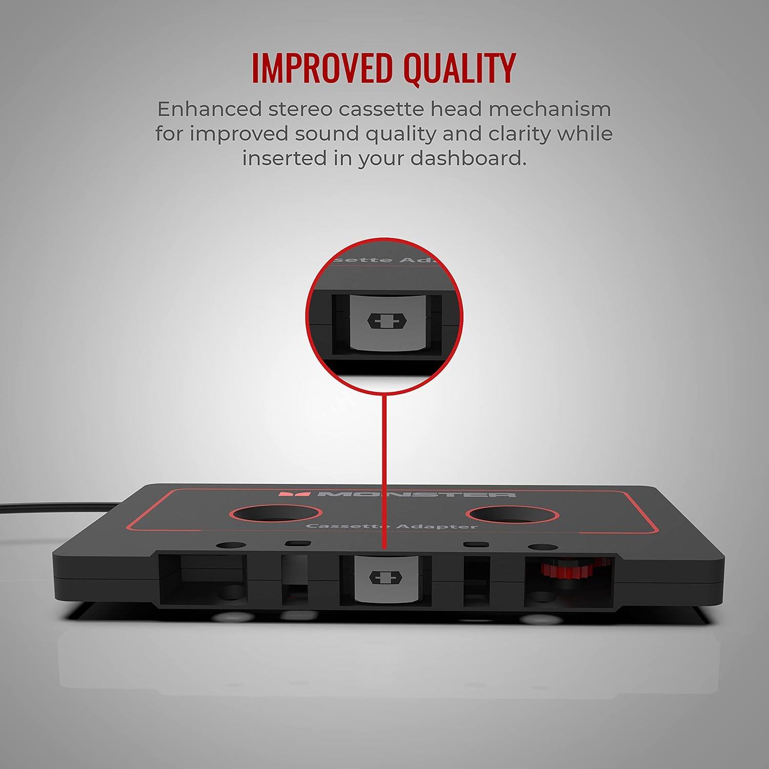 Improved Quality: Enhanced stereo cassette head mechanism for improved sound quality and clarity while inserted in your dashboard.