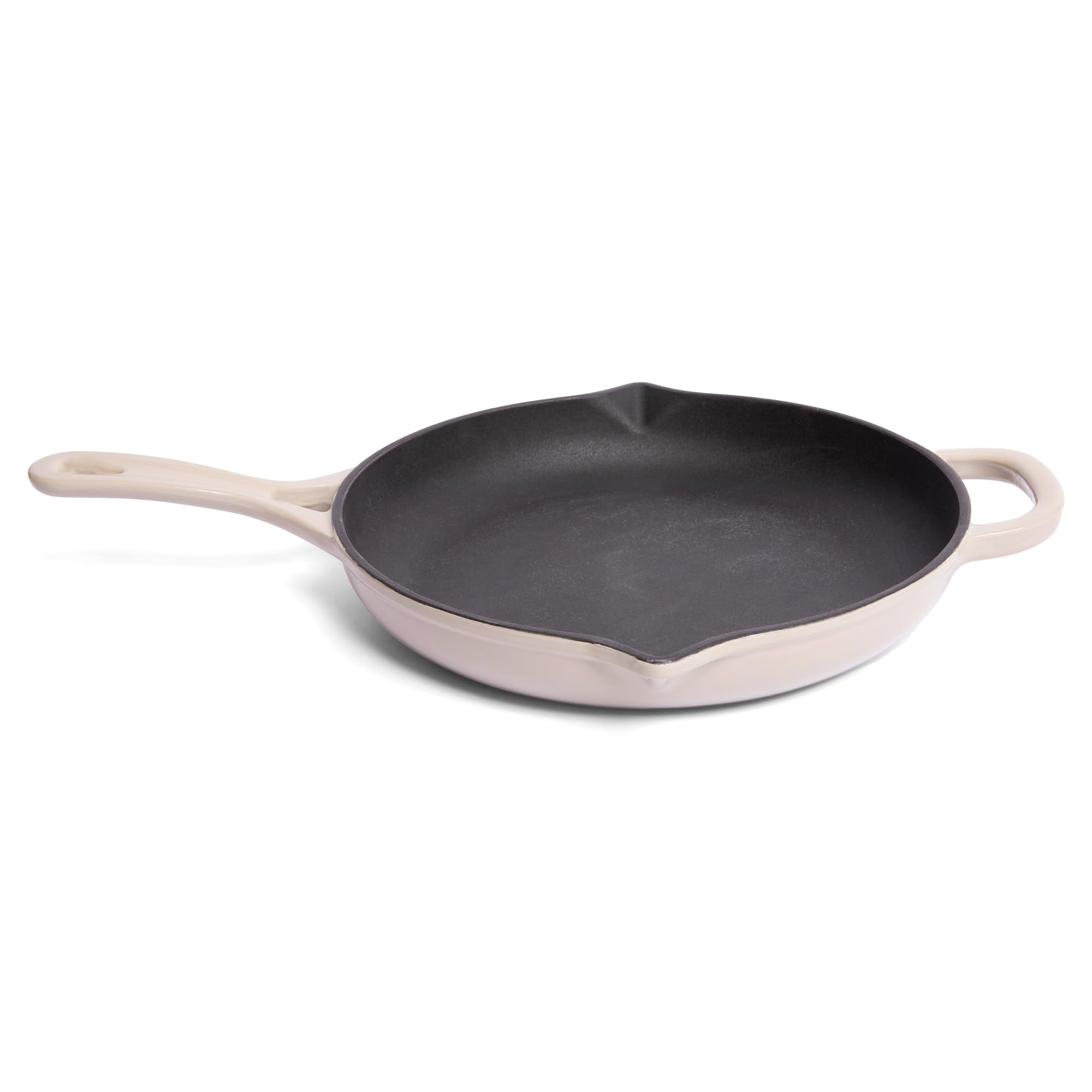 Front. Larder & Vine - 10 in Enameled Cast Iron Skillet - Stone.