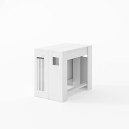Famapy - Extendable Dining Table 120" Long, Folding Sideboard for Small Spaces, Large Expandable Desk 10-12 People - White