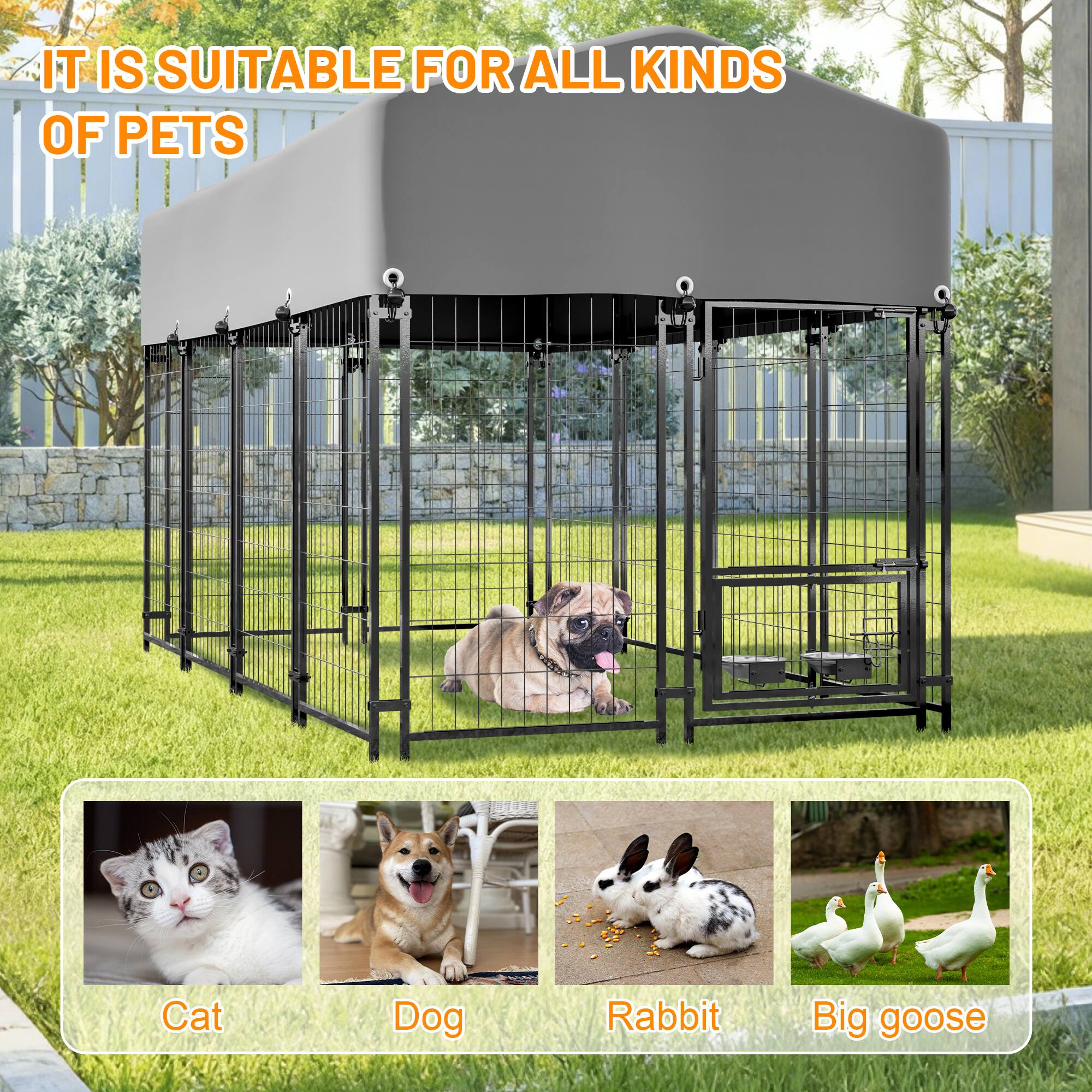 IT IS SUITABLE FOR ALL KINDS OF PETS

Cat  
Dog  
Rabbit  
Big goose