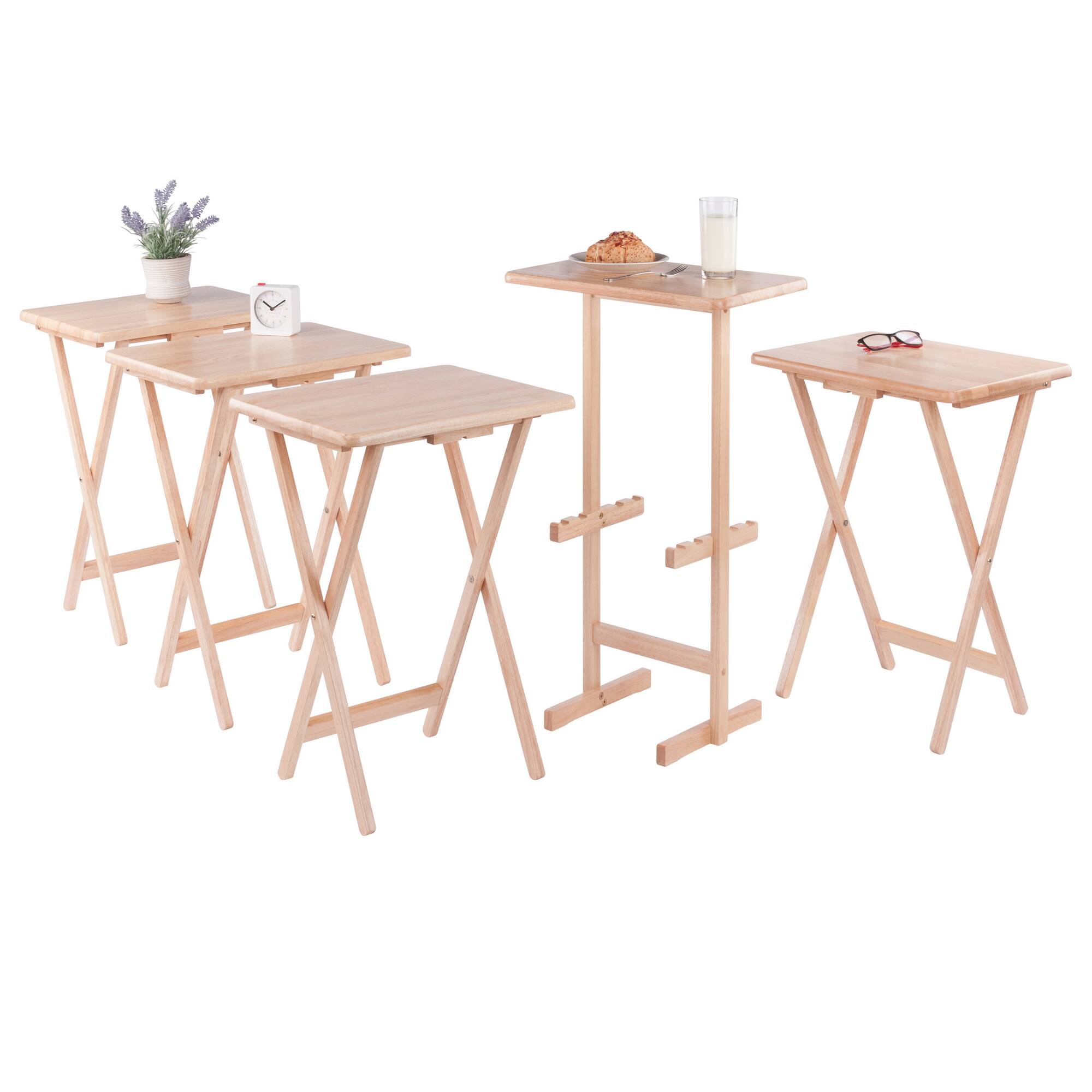 Alt View 10. Winsome Wood - Riley 5-Pc Set Snack Table - Natural.