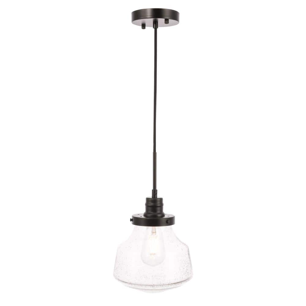 Living District - Lyle 1 light pendant - Black And Clear Seeded Glass price history on PriceWatchPro