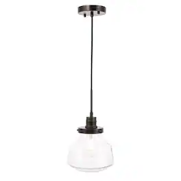 Living District - Lyle 1 light pendant - Black And Clear Seeded Glass