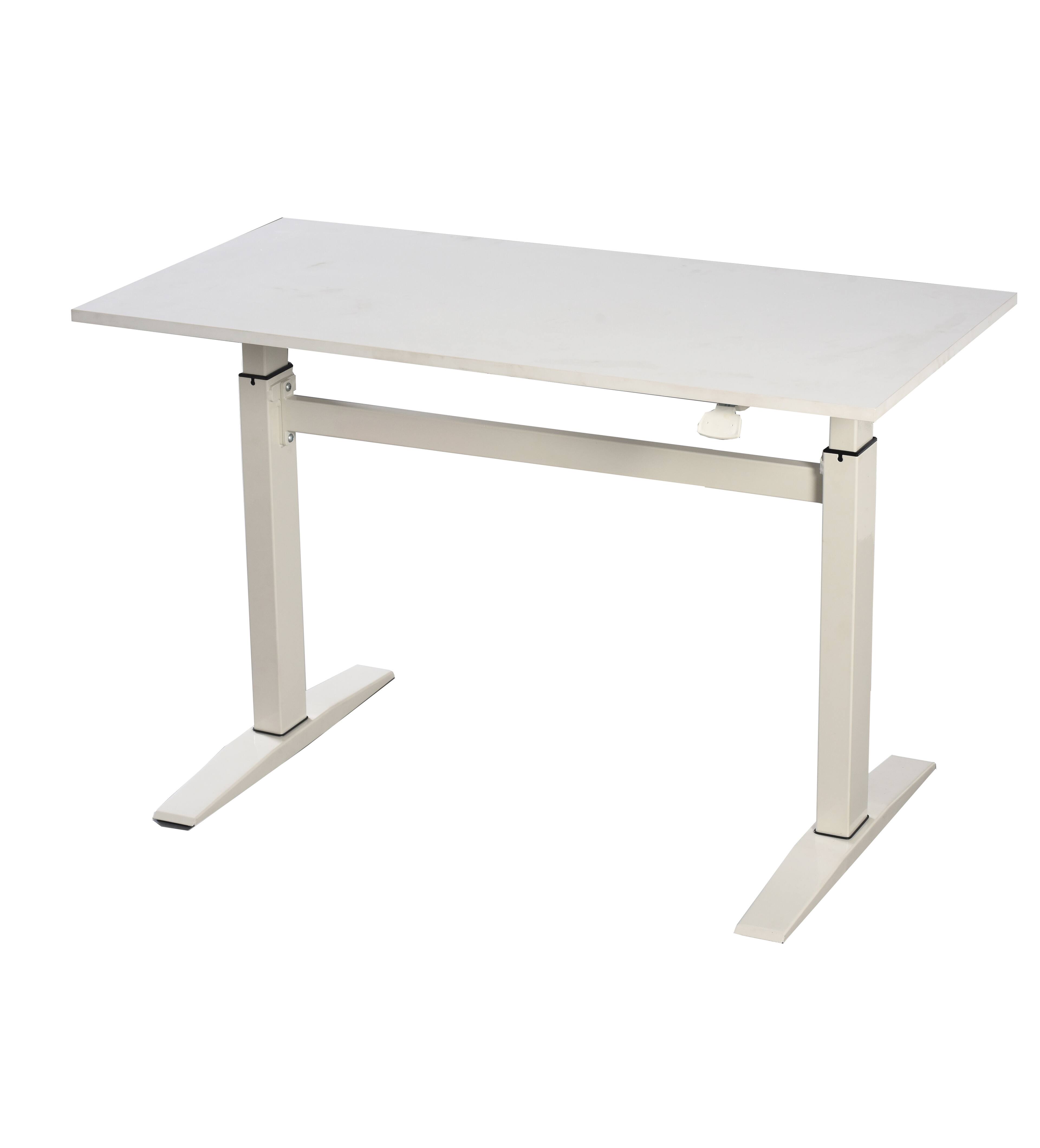 Spaco - Standing Computer Desk, 47 Inch Manual Adjustable, Steel Frame, 220Lbs Capacity, Workstation for Home Office - White