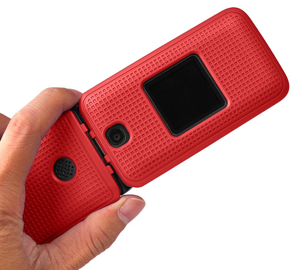 Alt View 3. Nakedcellphone - Hard Case for Alcatel Go Flip V Flip Phone (2019) - Red.