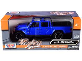 2021 Jeep Gladiator Overland (Open Top) Pickup Truck Metallic 1/24-1/27 Diecast Model Car by Motormax - Blue