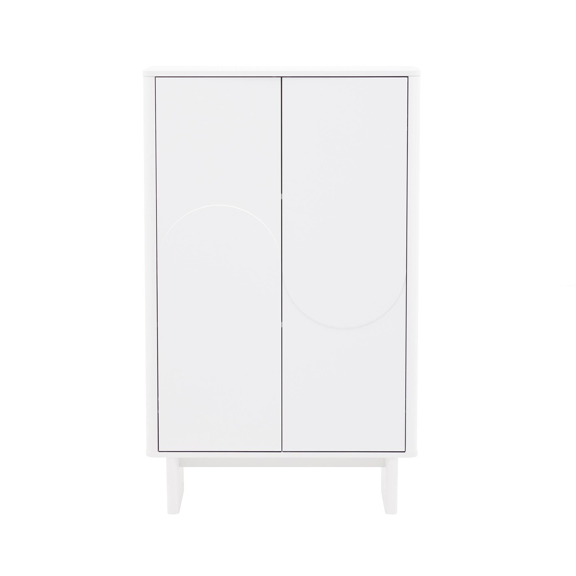 Front. TinyHomie - Ella 32 Inch Accent Cabinet White - White.