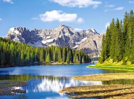 Castorland - 3000 Piece Jigsaw Puzzles, Misurina Lake, Italy, Mountain landscape, Alps, C-300198-2 - Red