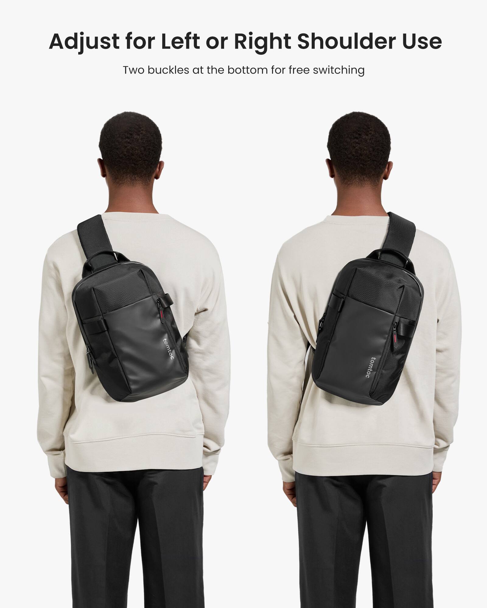 Adjust for Left or Right Shoulder Use: Two buckles at the bottom for free switching.