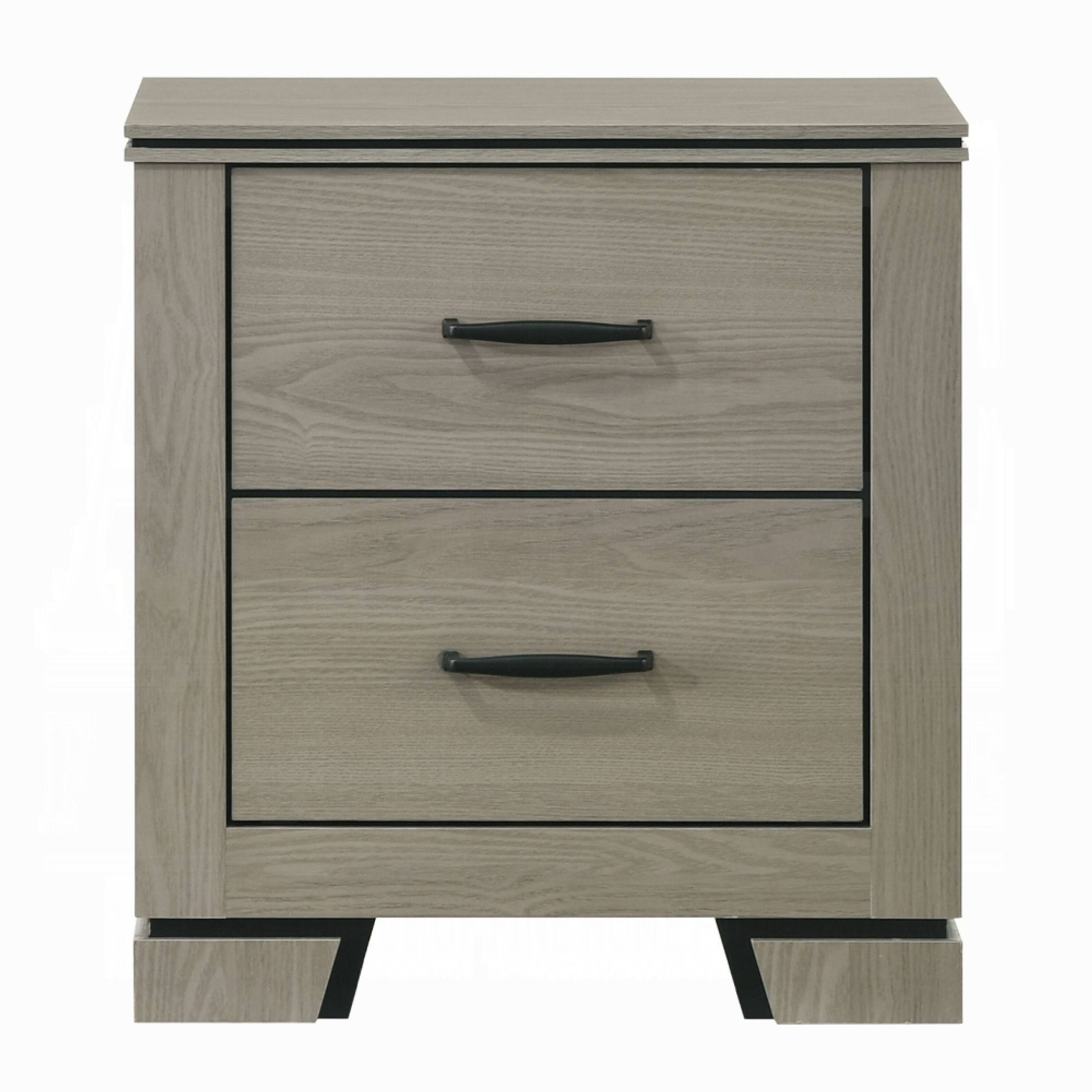 Alt View 5. Manhattan Lane - Queen Size Bedroom Set, Gray Finish, Panel Headboard, 3-Piece Set with Bed and Two Nightstands - Gray.