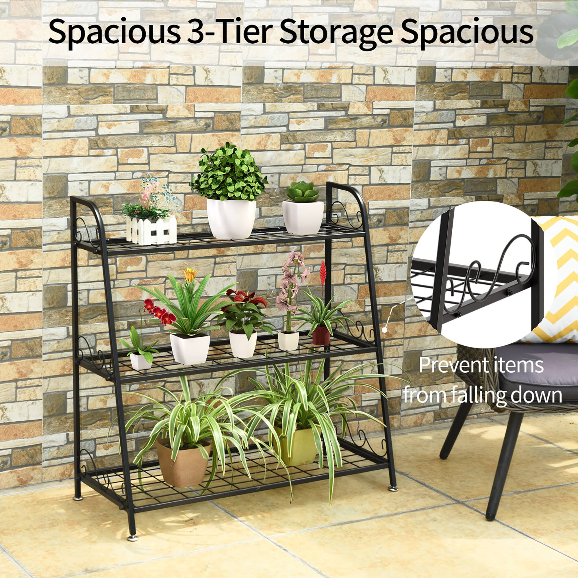 Spacious 3-Tier Storage Prevent items from falling down