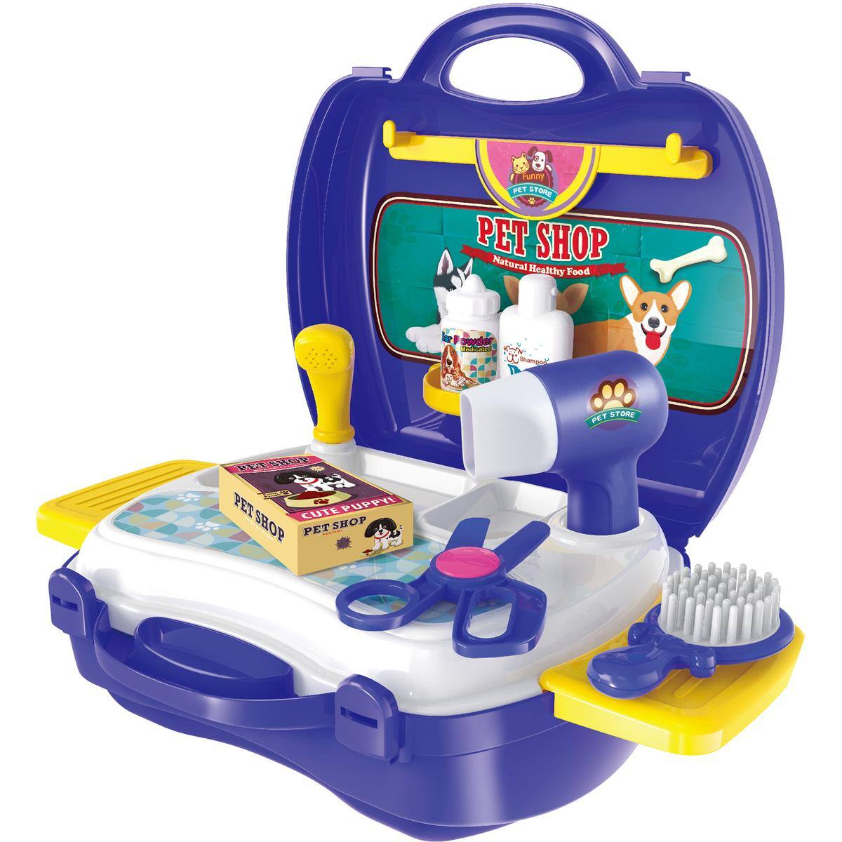 Funny PET STORE  
PET SHOP  
Natural Healthy Food  

CUTE PUPPI  
PET SHOP