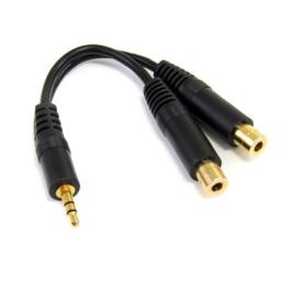 Startech - Stereo Splitter Cable - Phono Stereo 3.5mm (M) - Phono 2x Stereo (F) - 6in