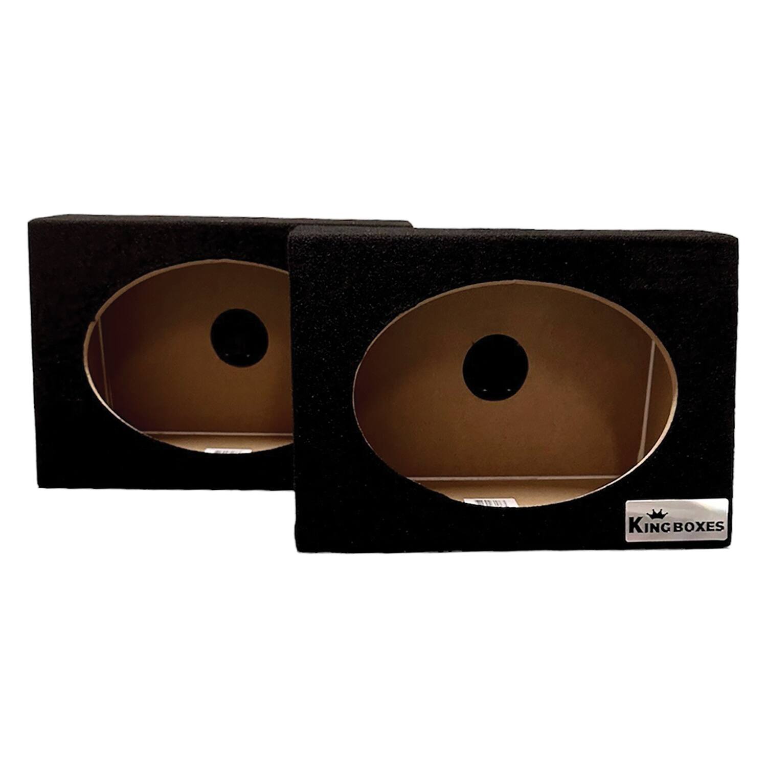 King Boxes - A69 A69 6-in. X 9-in. Wedge Single-speaker Carpeted Enclosure For Car, Truck, Or Suv, Pair - Black