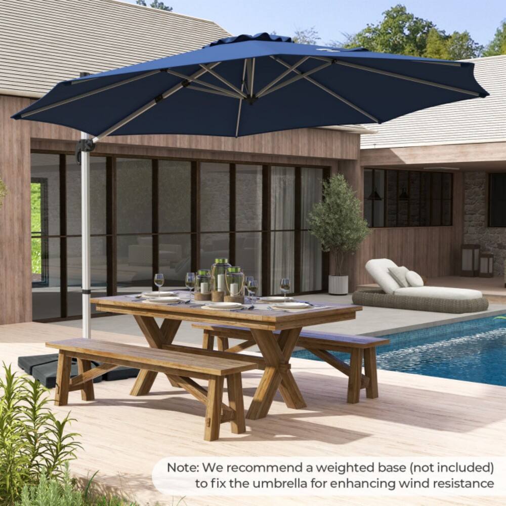Mondawe - 11 FT Outdoor Patio Umbrella with 360° Rotation and Adjustable Tilt - Navy