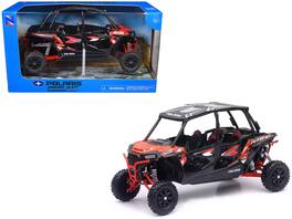 Polaris RZR XP 4 Turbo EPS Sport UTV Spectra Orange with Graphics and Black Top 1/18 Diecast Model by New Ray - Orange, Black