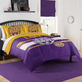 Sweet Home Collection - NCAA LSU Tigers Comforter & Sham Set- Full/Queen - Multicolored
