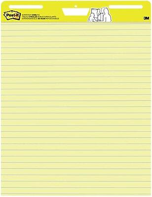 Front. Post-it - Super Sticky Easel Pad, 25" x 30", Lined, 30 Sheets/Pad, 2 Pads/Carton - Yellow.