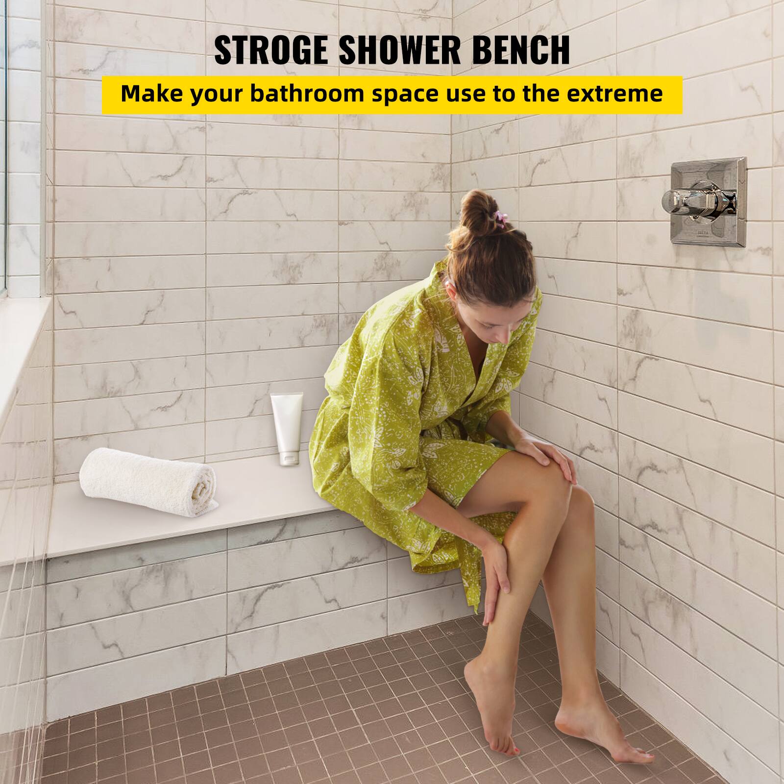 STROGE SHOWER BENCH  
Make your bathroom space use to the extreme