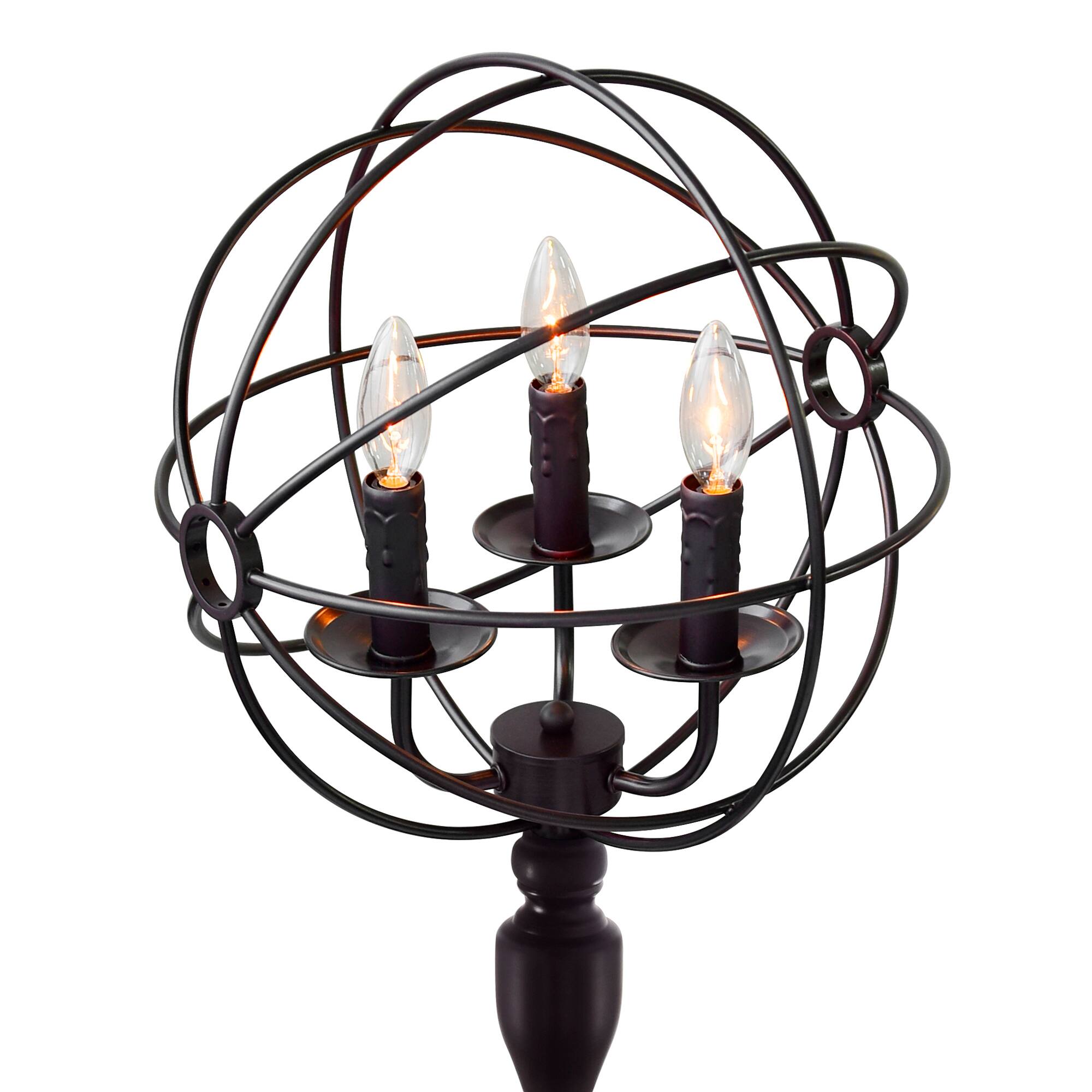 Left. CWI Lighting - Arza 3 Light Floor Lamp With Brown Finish - Brown.